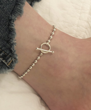 SILVER BALL Toggle Anklet